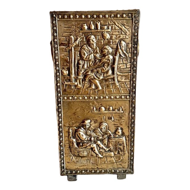 Antique Edwardian Ornate Brass Stick Stand, 1890s For Sale