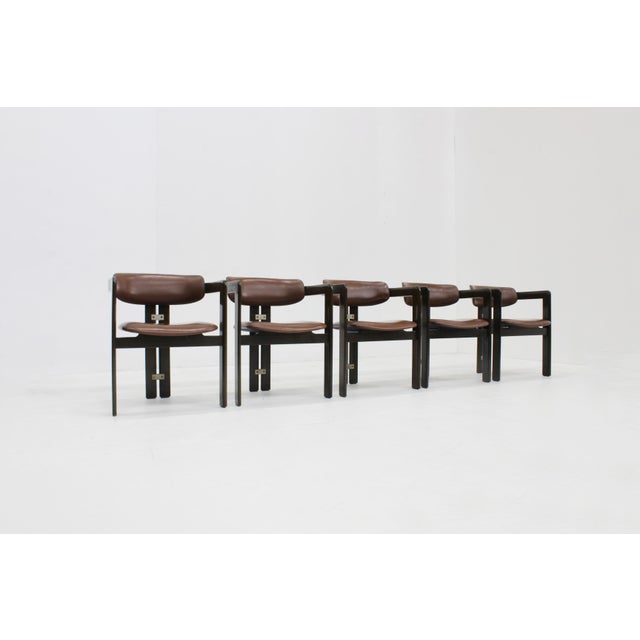Wood Pamplona Dining Chairs by Augusto Savini for Pozzi, 1965, Set of 5 For Sale - Image 7 of 11