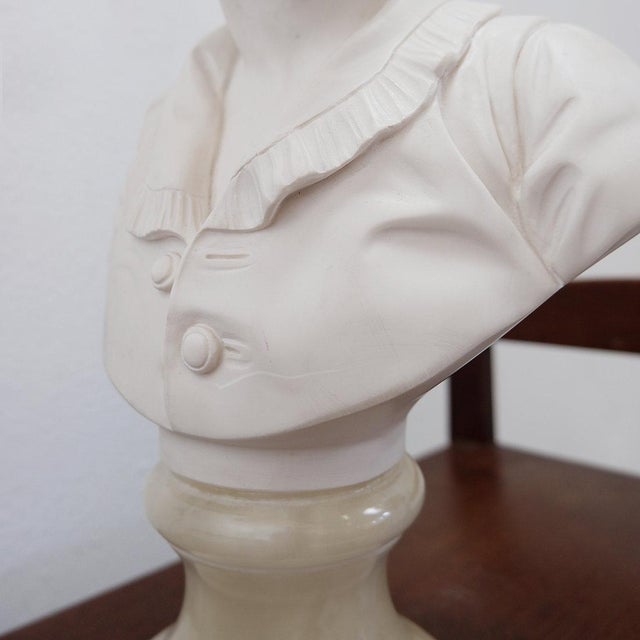 Jean-Antoine Houdon, Bust of Alexandre Brongniart, 1970s, Porcelain & Alabaster For Sale - Image 11 of 18