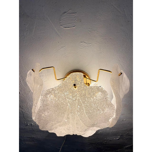 Hollywood Regency Wall Lamp with Murano Glass Leaves, 1970s For Sale - Image 9 of 11