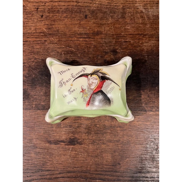 Antique Royal Bayreuth Porcelain Charles Noke Jester Box For Sale - Image 4 of 4