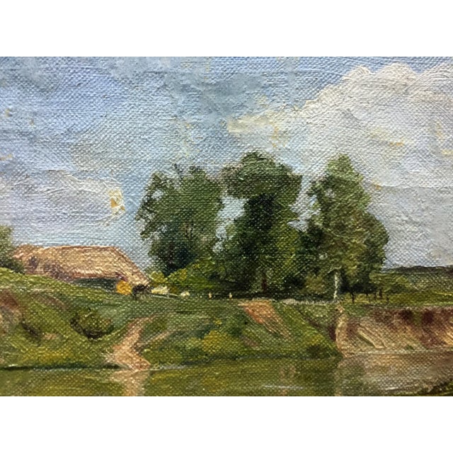 1950s Oil Painting River Bay For Sale - Image 4 of 10