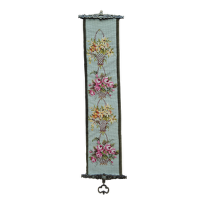 1960s Floral Needlepoint Bell Pull