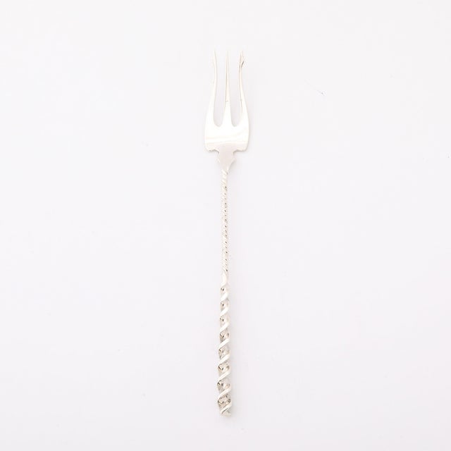 Set of 4 Arts & Crafts Sterling Silver Cocktail Forks by Whiting Manufacturing For Sale - Image 11 of 14