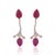 Set in 18k Gold, 7.75 Carats, Mozambique Ruby & Diamonds Chandelier Earrings, Pair For Sale - Image 4 of 7