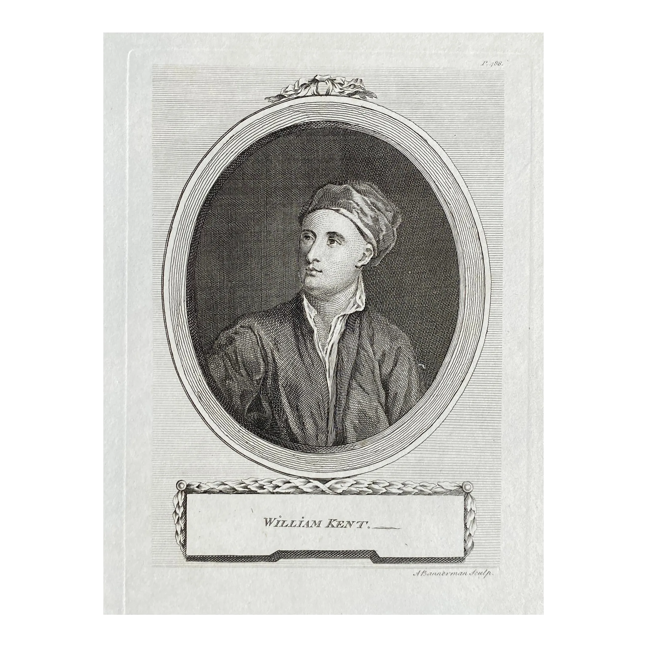 18th Century Engraving of Architect William Kent | Chairish