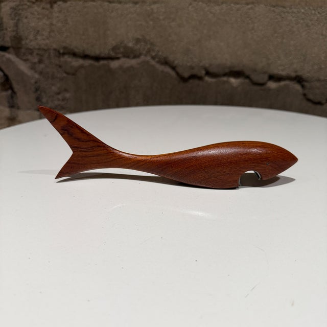Brown 1960s Scandinavian Teak Wood Bottle Opener Attr Arne Basse For Sale - Image 8 of 12