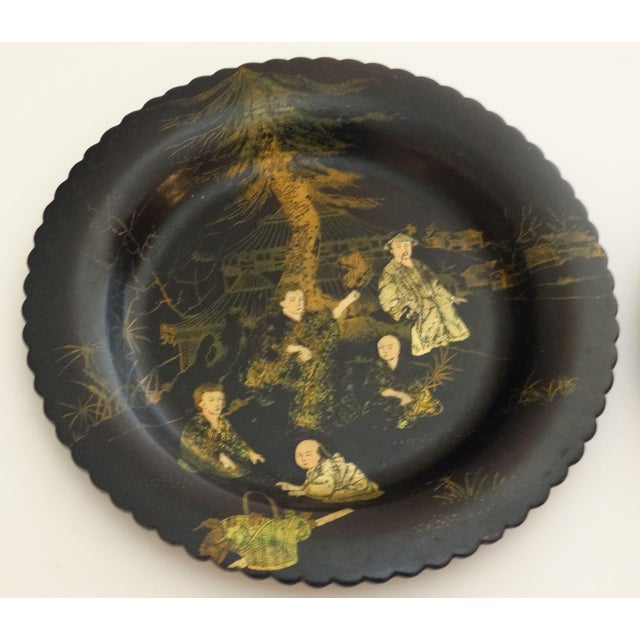 19th-Century English Chinoiserie Papier Mache Trays, a Pair For Sale - Image 6 of 10