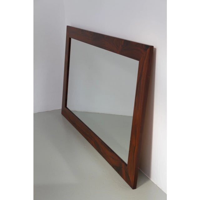 Mid-Century Modern Large Mid-Century Modern Rosewood Mirror, Denmark, 1970s For Sale - Image 3 of 18
