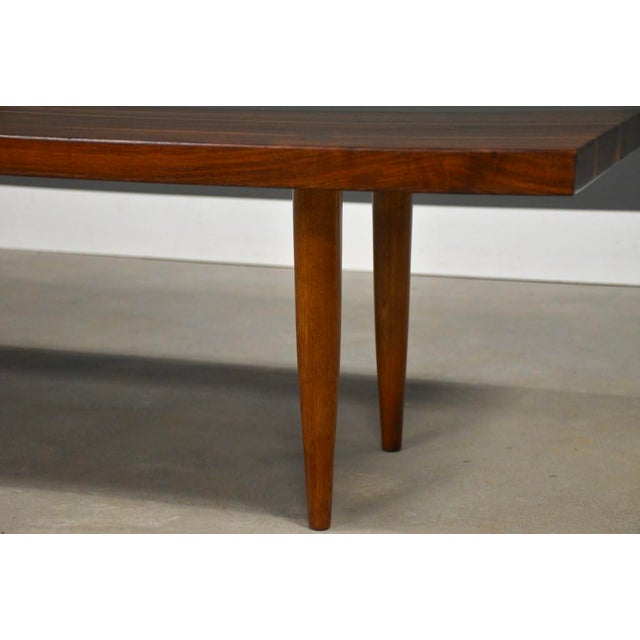 Mid-Century Modern 1960s Refinished Solid Walnut 59” Coffee Table For Sale - Image 3 of 7