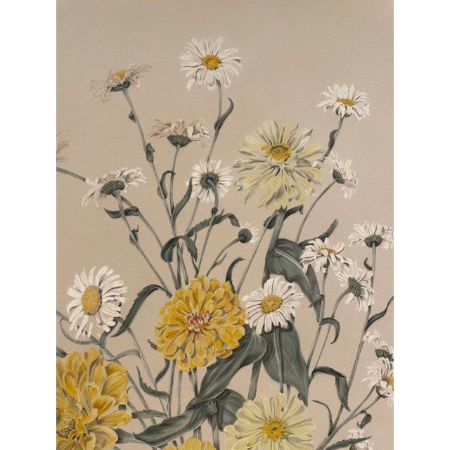 American 1970 Sally Smith Floral Still Life Pastel For Sale - Image 3 of 6