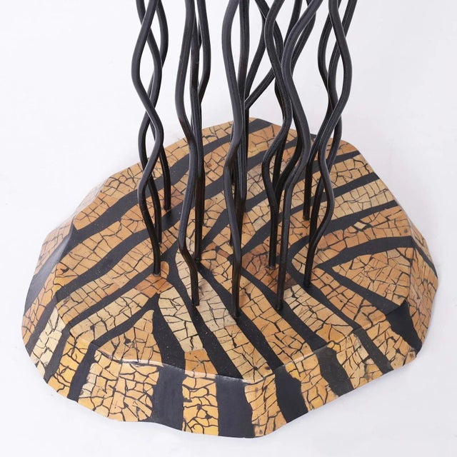 Metal Iron and Coconut Shell Pedestal For Sale - Image 7 of 8