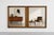 Large Mid century Modern Mirror Walnut Mirror with center rattan braided detailing, circa 1960's. Lovely vintage condition...