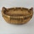 Farmhouse Vintage Round Woven Wicker Rice Basket With Wood Handles Rustic Boho For Sale - Image 3 of 11