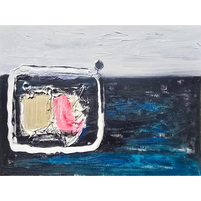 Abstract Abstract Seascape With Interior Form — Original Oil Painting by Diane Grant For Sale - Image 3 of 3