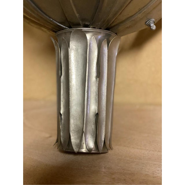 1930s 1930s Art Deco Theater Sconce Forged Metal Flower Leaf Wall For Sale - Image 5 of 7