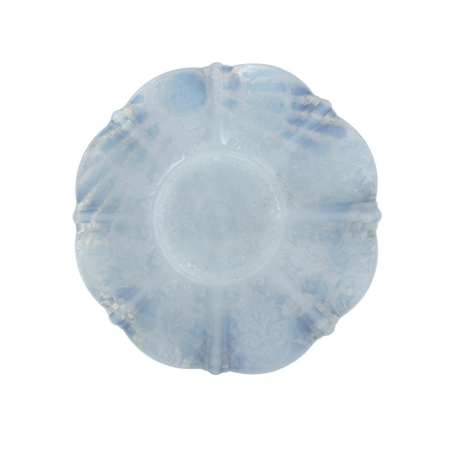 Vintage Aloe Blaster mackBeth Evans America Sweetheart Milk Glass Opalescent Monax Milk Glass Plate For Sale - Image 4 of 7