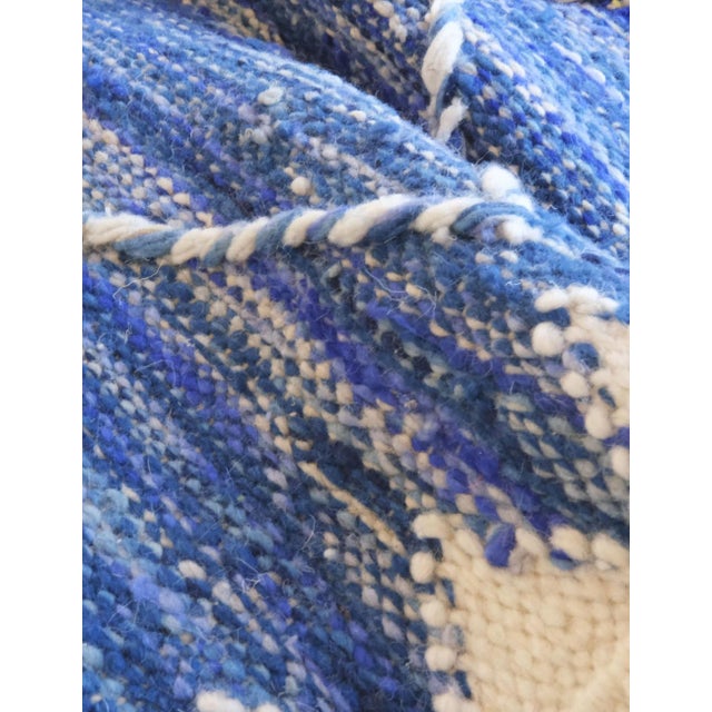 Contemporary Moroccan Kilim Runner – Indigo Blue Diamond Pattern This contemporary Moroccan kilim runner is a striking...