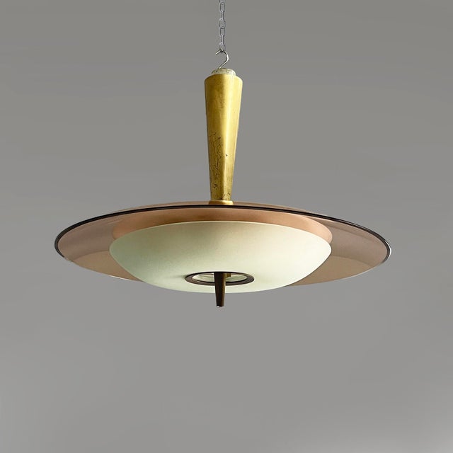 Mid-Century Modern Italian Glass Model 1462 Pendant Light by Max Ingrand for Fontana Arte, 1950s For Sale - Image 13 of 13