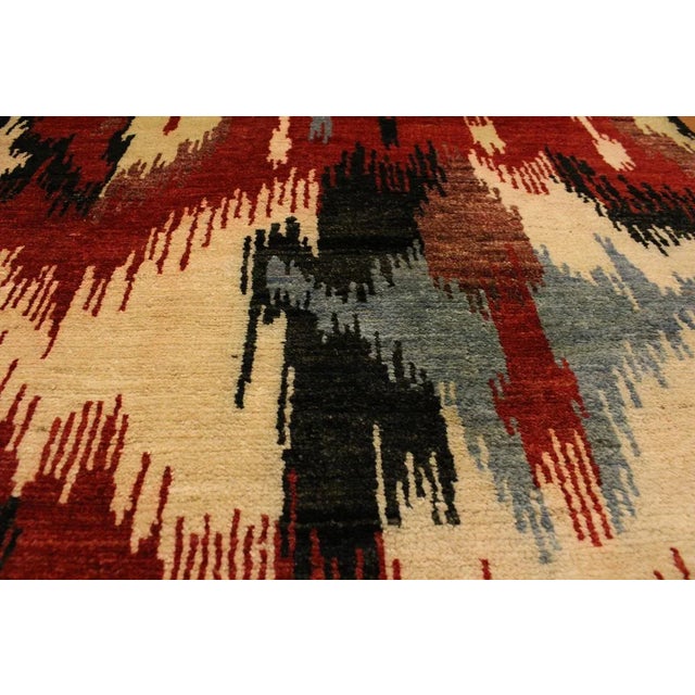 1990s Modern Red/Ivory Wool Rug - 4'0 X 6'0 For Sale In New York - Image 6 of 8