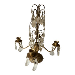 Mid 19th Century French Girandole Brass Four-Light Candelabra For Sale