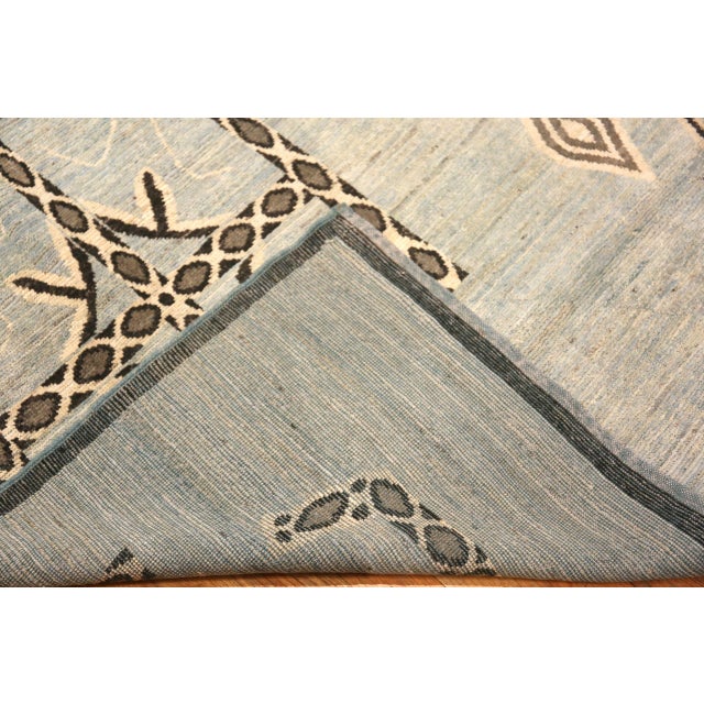 Dark Gray Nazmiyal Collection Pastel Tones Primitive Motifs Modern Large Rug For Sale - Image 8 of 8
