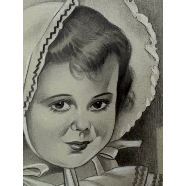 Original graphite pencil drawing by American artist and illustrator Theodore E. Schrock (1879–1952), depicting a young...