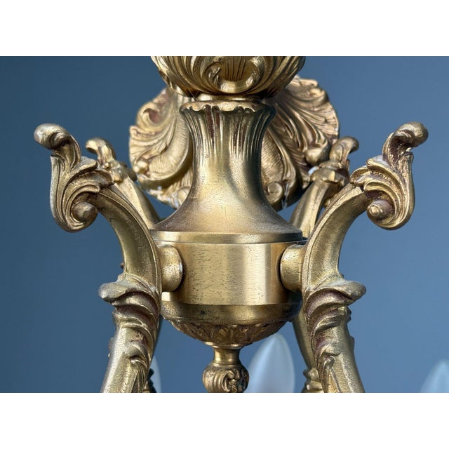 Baroque, Scroll Form Chandelier, Dore Bronze, France, 19th/20th Century For Sale - Image 13 of 17