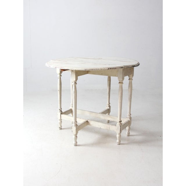 Antique White Gate Leg Table For Sale - Image 10 of 12