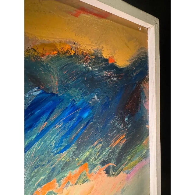 Gold Jean Krillé, Landscape 102, Oil on Masonite, 1985 For Sale - Image 8 of 11