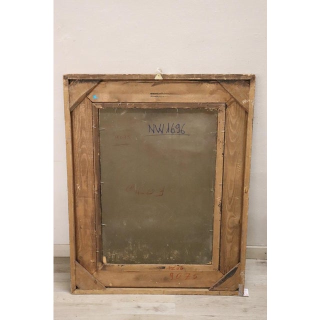 Italian School Artist, Young Woman Painter with Cardinal, Oil Painting on Cardboard, 19th Century, Framed For Sale - Image 10 of 17