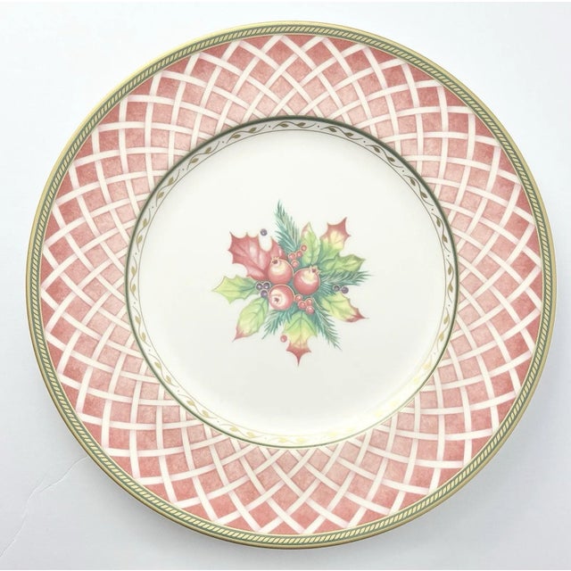 Fitz & Floyd “Winter Holiday” Pair of Bone China Salad or Luncheon Plates 9 1/4” Excellent condition. No chips, cracks,...