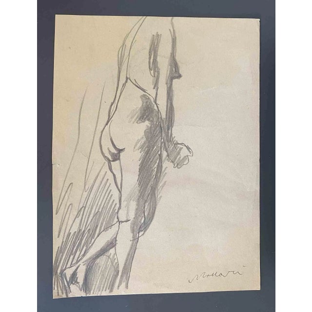 Nude is a pencil Drawing realized by Mino Maccari (1924-1989) in the Mid-20th Century. Hand-signed on the lower. Good...
