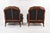 Set of Ralph Lauren Wool and Leather on Oversized Vintage Louis XV Chairs and Ottoman For Sale - Image 12 of 17