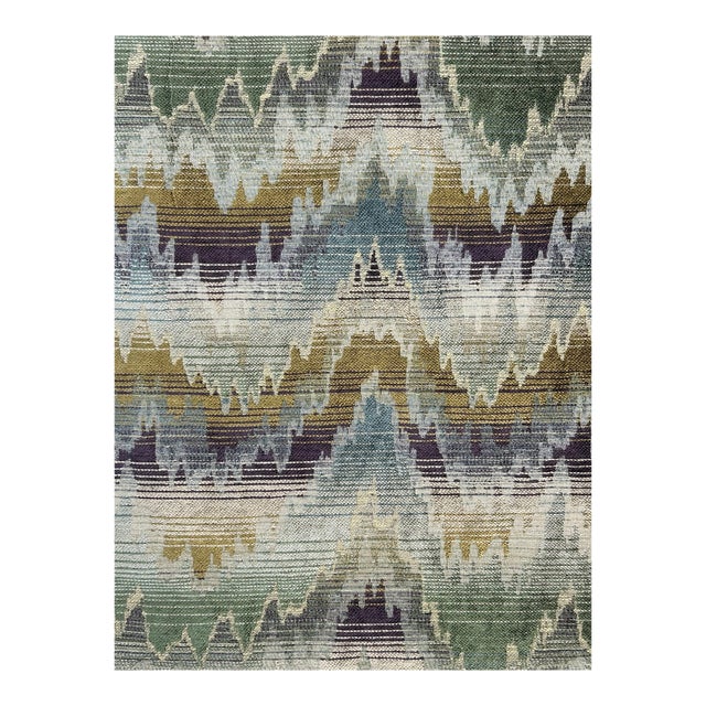 Schumacher "Carpenter Flamestitch” Jacquard– 10.75 Yards For Sale