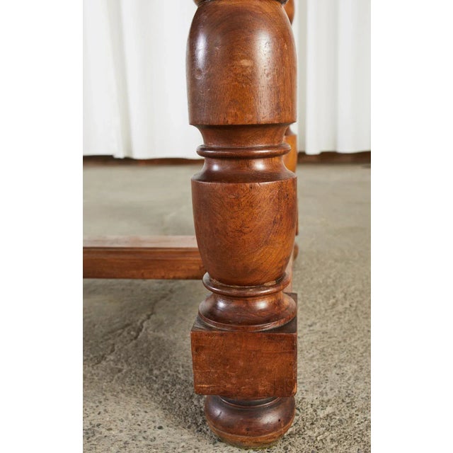 Country French Provincial Fruitwood Farmhouse Trestle Dining Table For Sale - Image 11 of 13