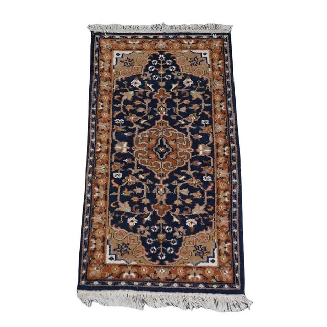 Textile Oriental Brown and Blue Tinted Rug For Sale - Image 7 of 7