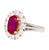 Art Deco 2.09 Carat Oval-Cut No Heat Ruby & Diamond Platinum Halo Setting Cocktail Ring Size 6 For Sale - Image 3 of 8