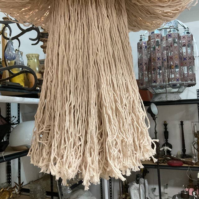 Metal Pair of Very Large Cotton String Chandeliers For Sale - Image 7 of 10