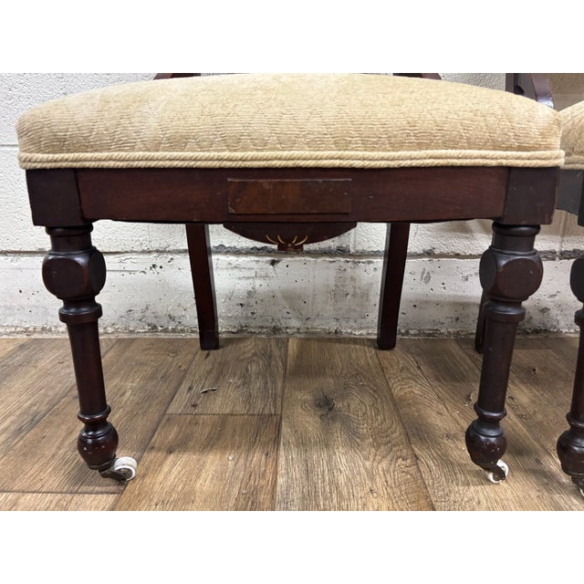 Antique Victorian Eastlake Style Carved Parlor Chairs Side Chairs - Pair For Sale In Kansas City - Image 6 of 10