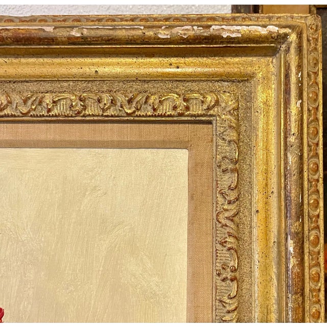 Gaston Sebire, French Post Impressionist Oil Painting Floral Roses, Vase Gaston Sebire Flowers, c.1960 For Sale In Miami - Image 6 of 10