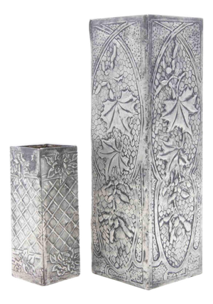 Art Nouveau Pewter Vases, Italy, Set of 2