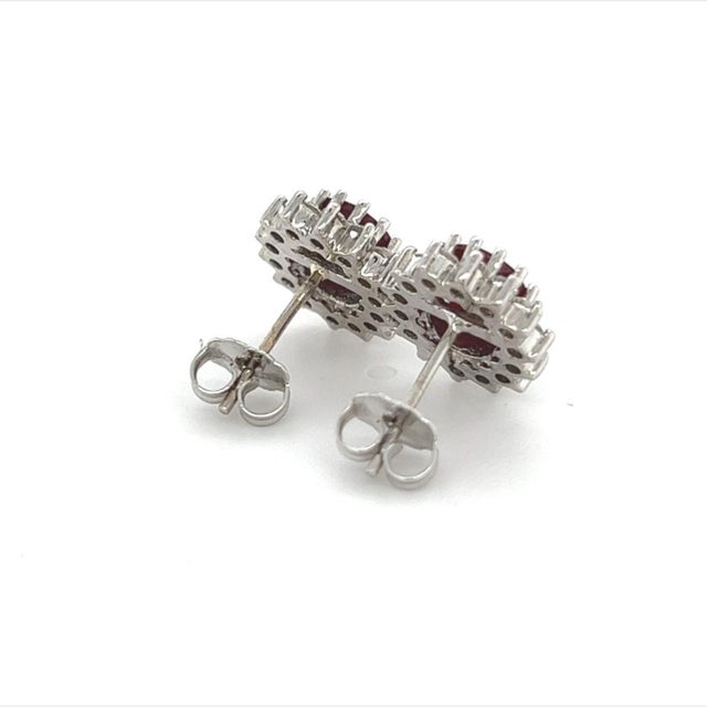 2010s Natural Ruby Diamond Earrings 14k Gold 4.04 TCW Certified For Sale - Image 5 of 11