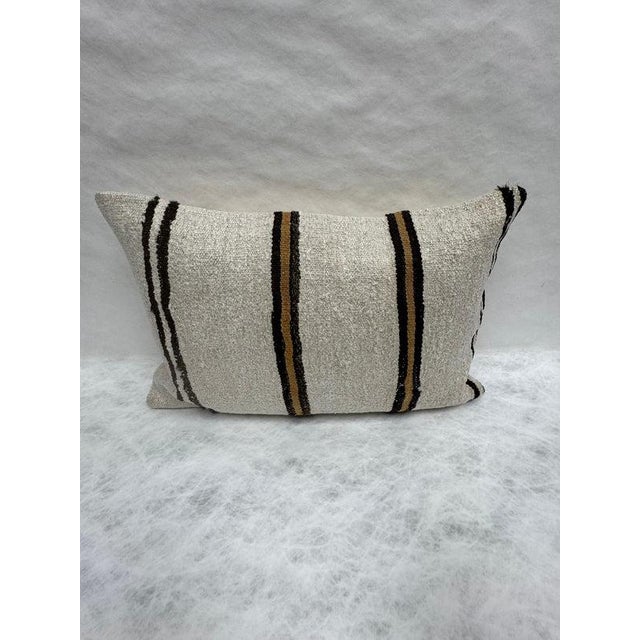 Turkish Hemp Pillow Cushion Natural Beige Black Pillow Cushion Cover 16" x 24" #30075 Enhance your home decor with our...