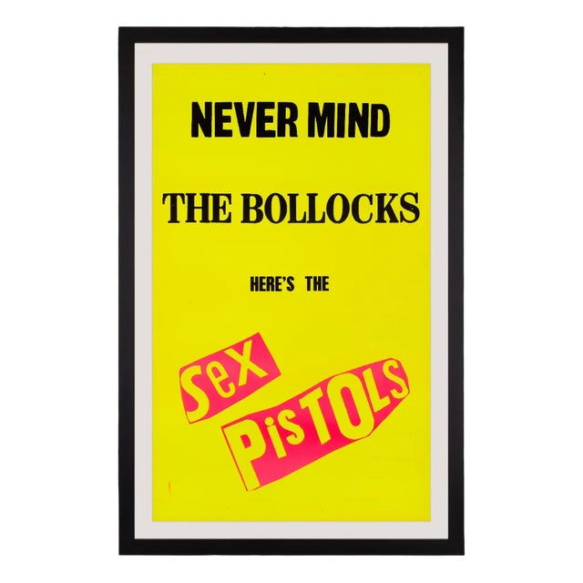 Sex Pistols Never Mind the Bollocks UK Promo Poster attributed to Jamie Reid, 1977 For Sale