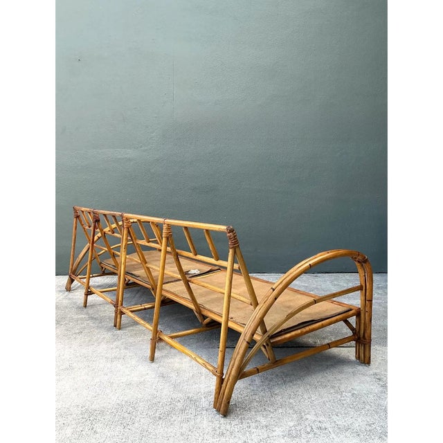 Vintage Heywood Wakefield Rattan Sofa Frame For Sale - Image 12 of 12