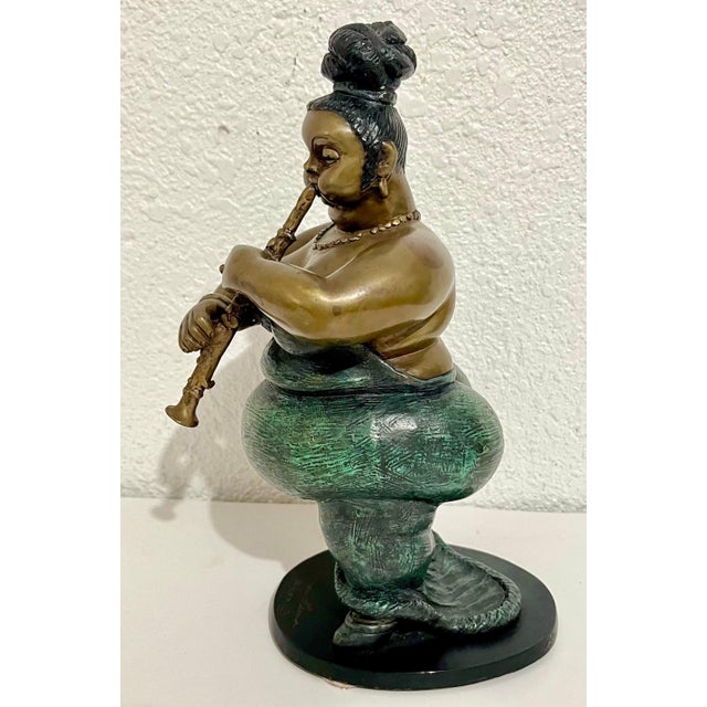 Bruno Luna, Polychrome Bronze Sculpture Jazz Nightclub Singer Clarinet Player Bruno Luna For Sale In Miami - Image 6 of 8