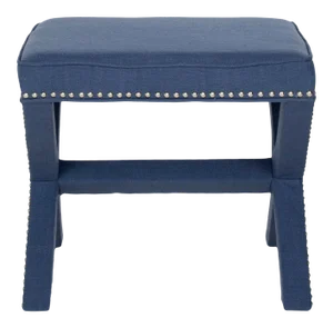 Warren Studded Ottoman in Navy