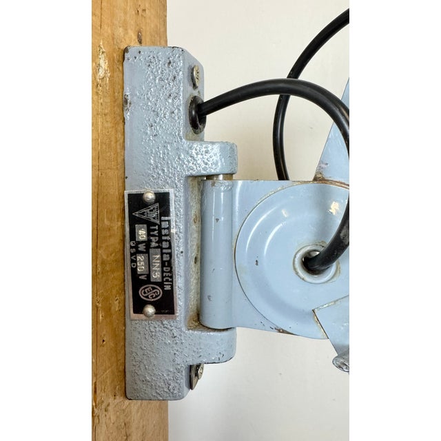 Industrial Grey Scissor Wall Lamp from Elektroinstala, 1960s For Sale - Image 14 of 18