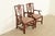 English Henredon Georgian Carved Mahogany Armchairs, Pair For Sale - Image 3 of 16